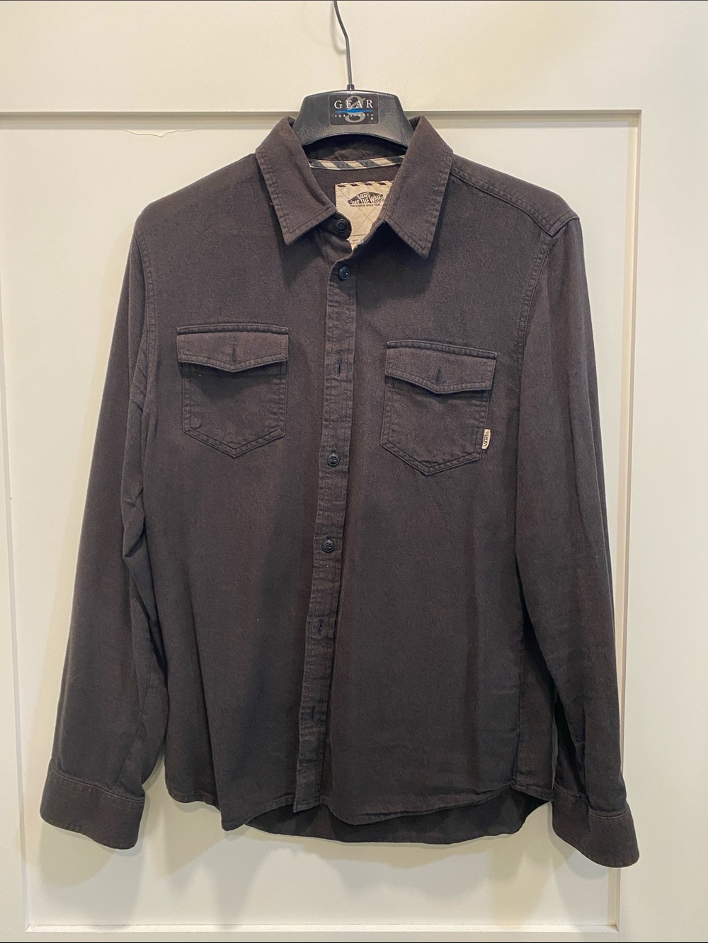 Vans brown button up